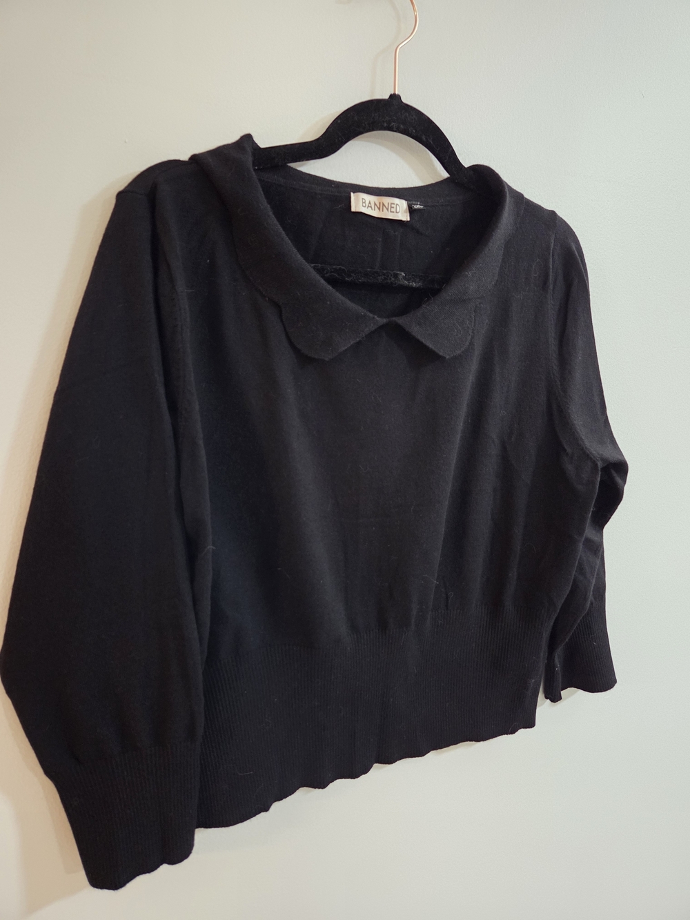 Banned Black Peter Pan Scallopped Collar Sweater